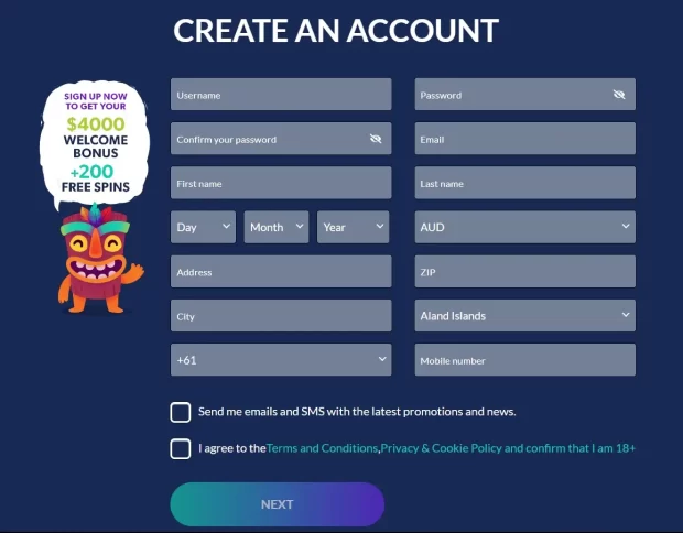 Kahuna Casino register